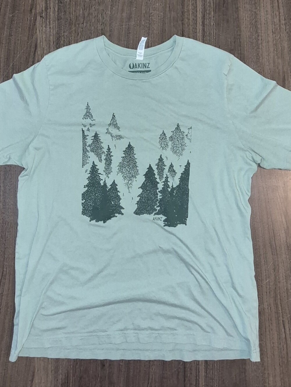Men’s Short Sleeve AKINZ Tree Design Graphic Tee